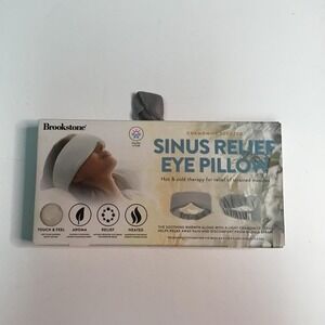 Brookstone Sinus Relief Eye Pillow Chamomile Scented Hot Cold Therapy Gray NEW